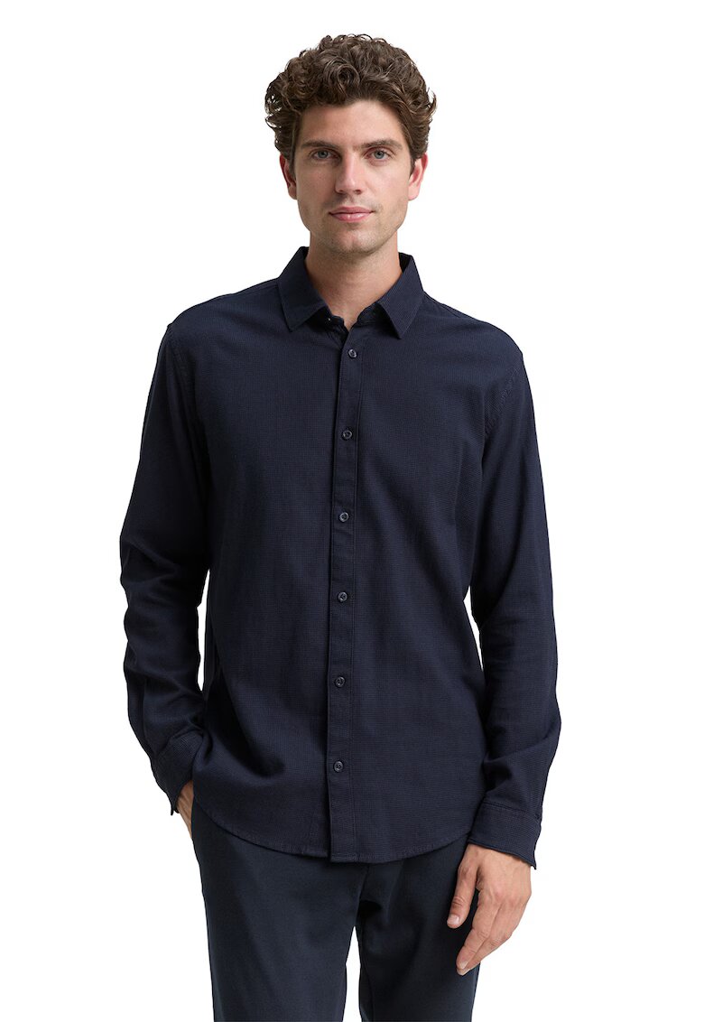 Tom Tailor Camasa uni cu guler clasic - Bleumarin