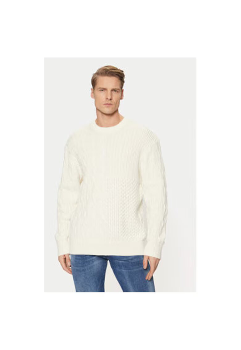 Tom Tailor Denim Pulover barbati - 304545993 - Bumbac/Acril - Bej - Bej
