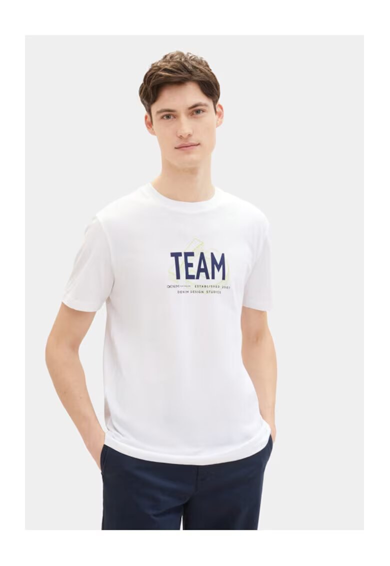 Tom Tailor Denim Tricou barbati - 546144 - Alb - Bumbac