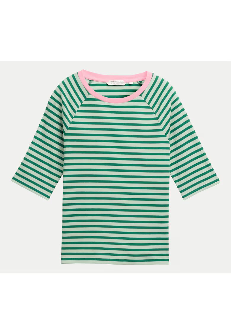 Tom Tailor Denim Tricou dama 1045410 - Bumbac organic - Verde - Verde