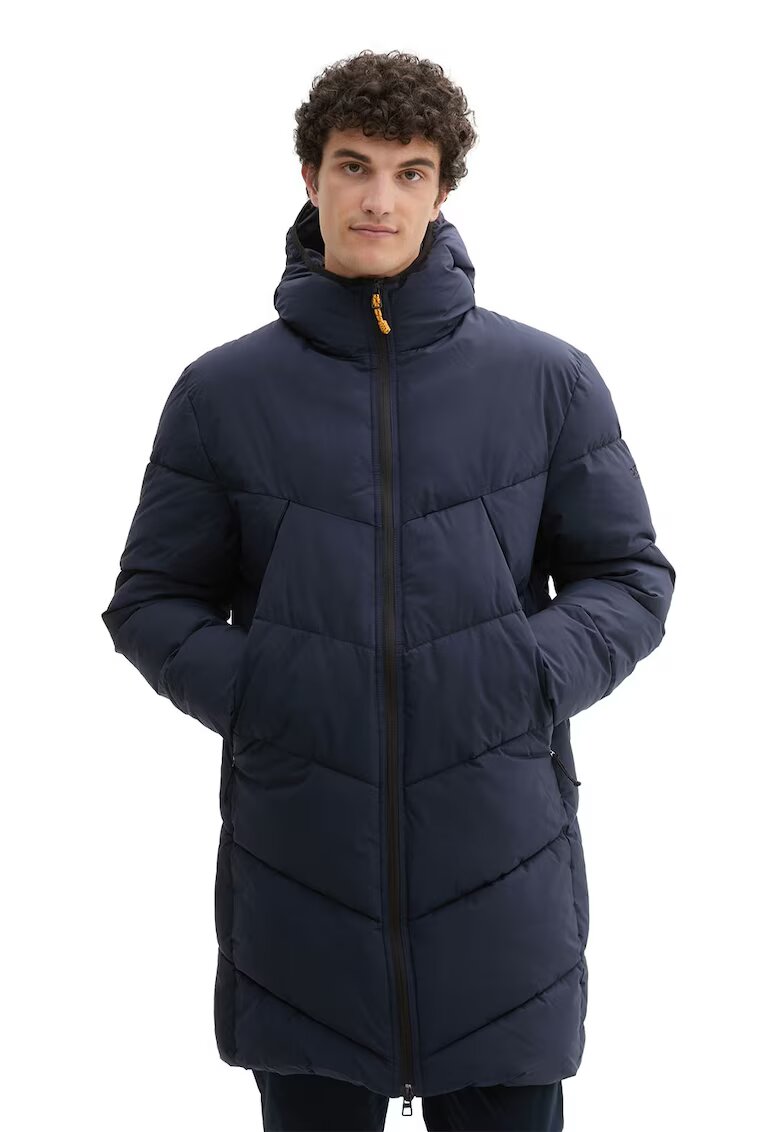 Tom Tailor Geaca lunga cu gluga - Bleumarin