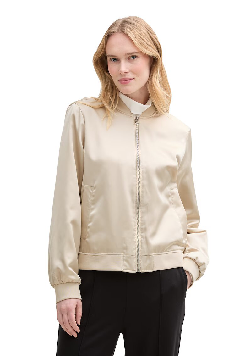 Tom Tailor Jacheta bomber cu fermoar - Bej
