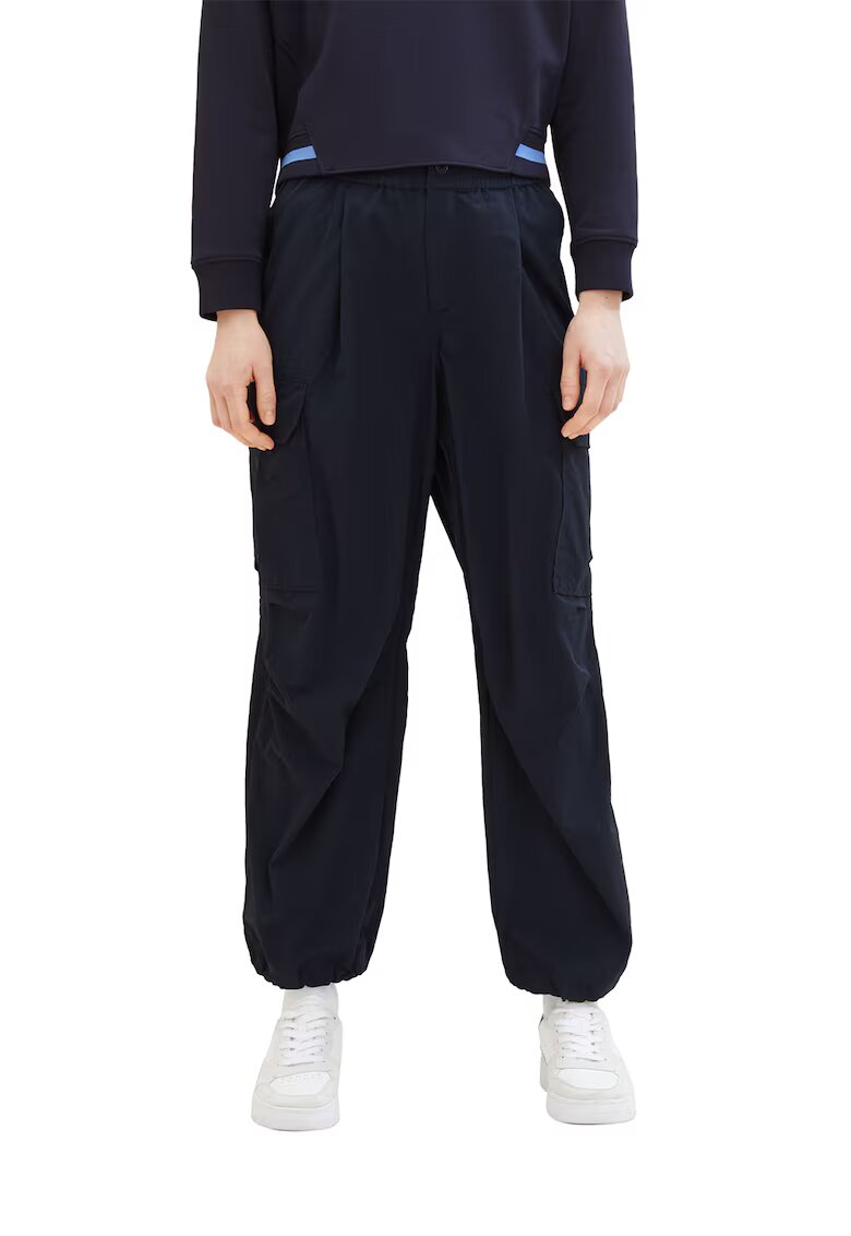 Tom Tailor Pantaloni cargo cu model uni - Albastru ultramarin