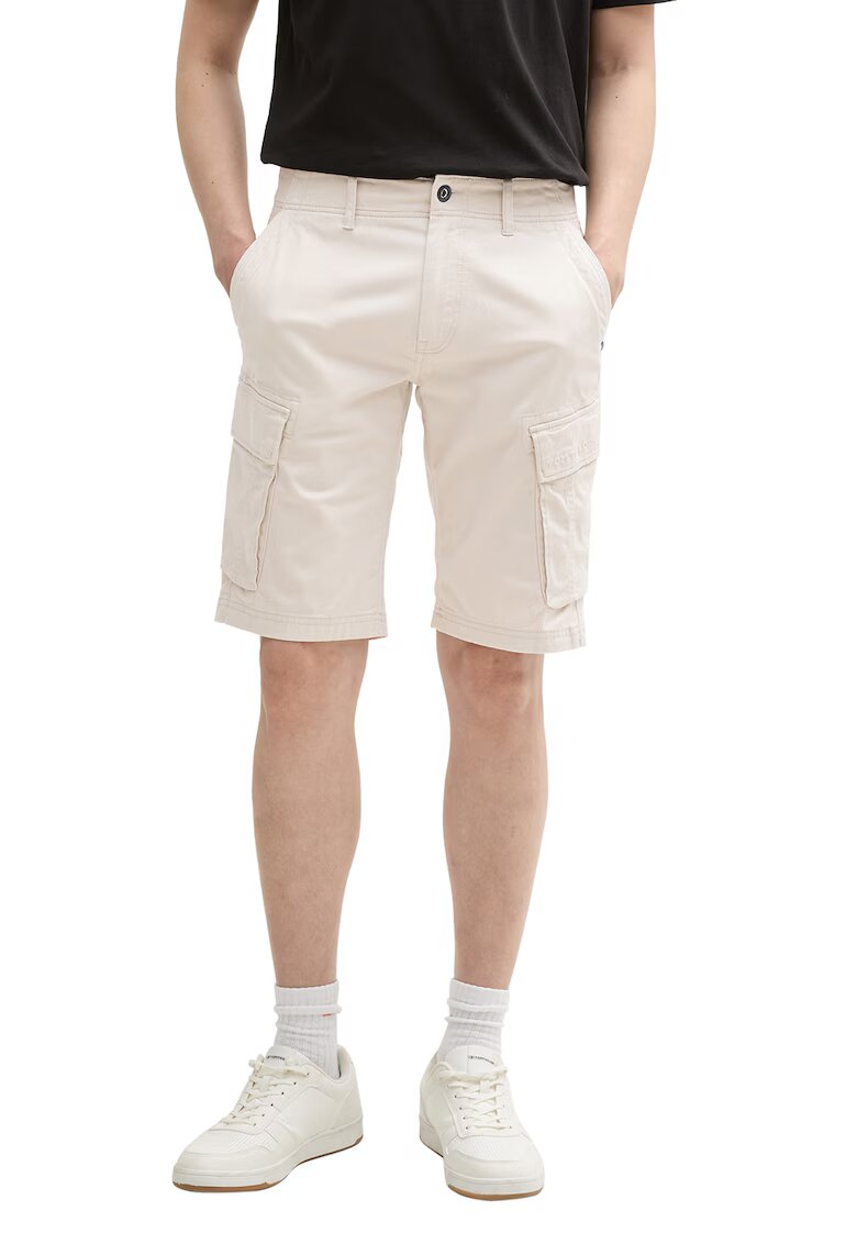 Tom Tailor Pantaloni cargo scurti - Crem