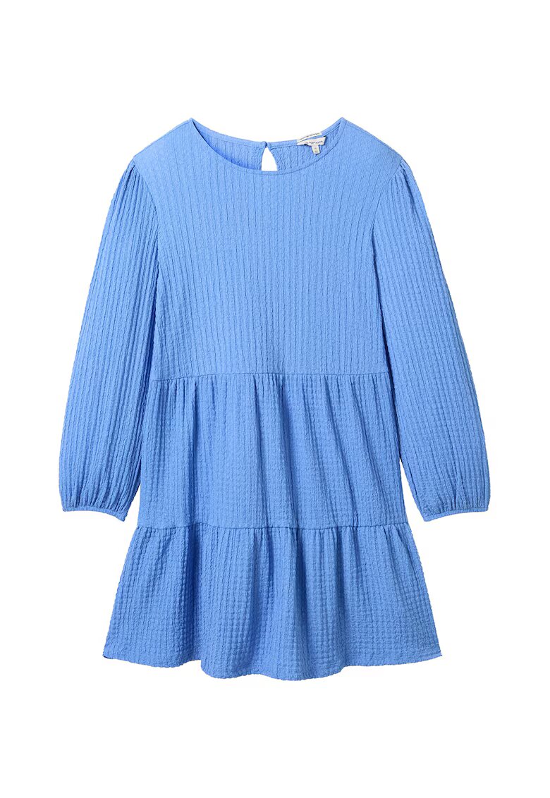 Tom Tailor Rochie evazata si texturata - Albastru lavanda