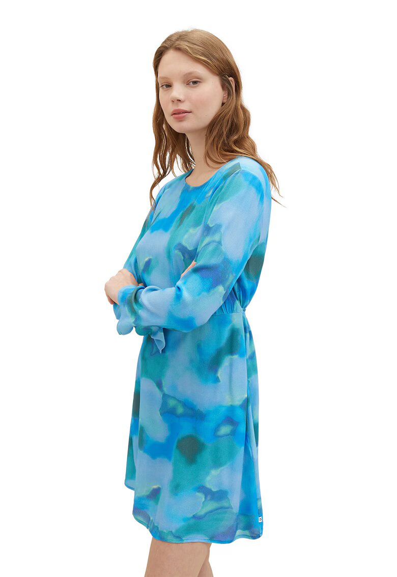 Tom Tailor Rochie mini cu model si croiala A - Albastru deschis