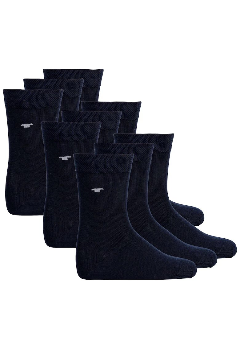 Tom Tailor Set de sosete scurte uni - 9 perechi - Albastru