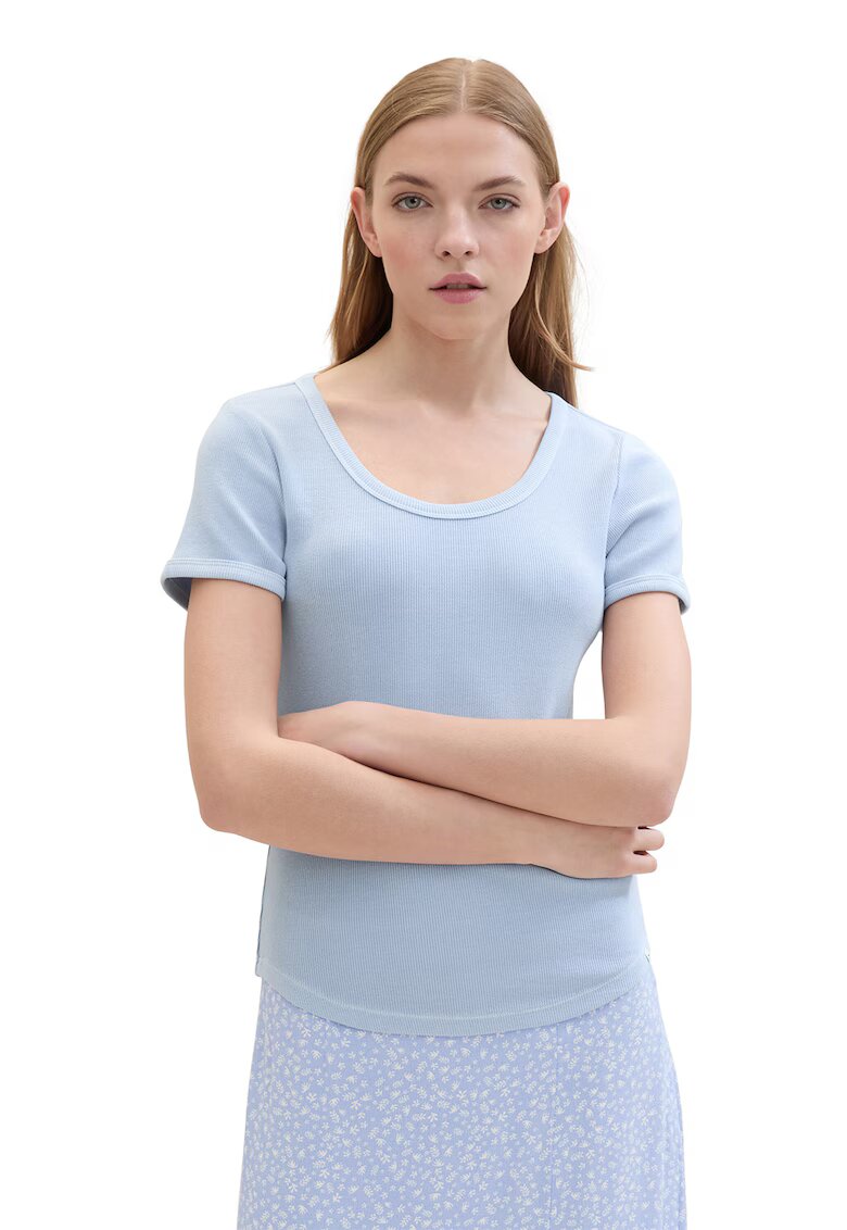 Tom Tailor Tricou cu decolteu rotund - Albastru deschis