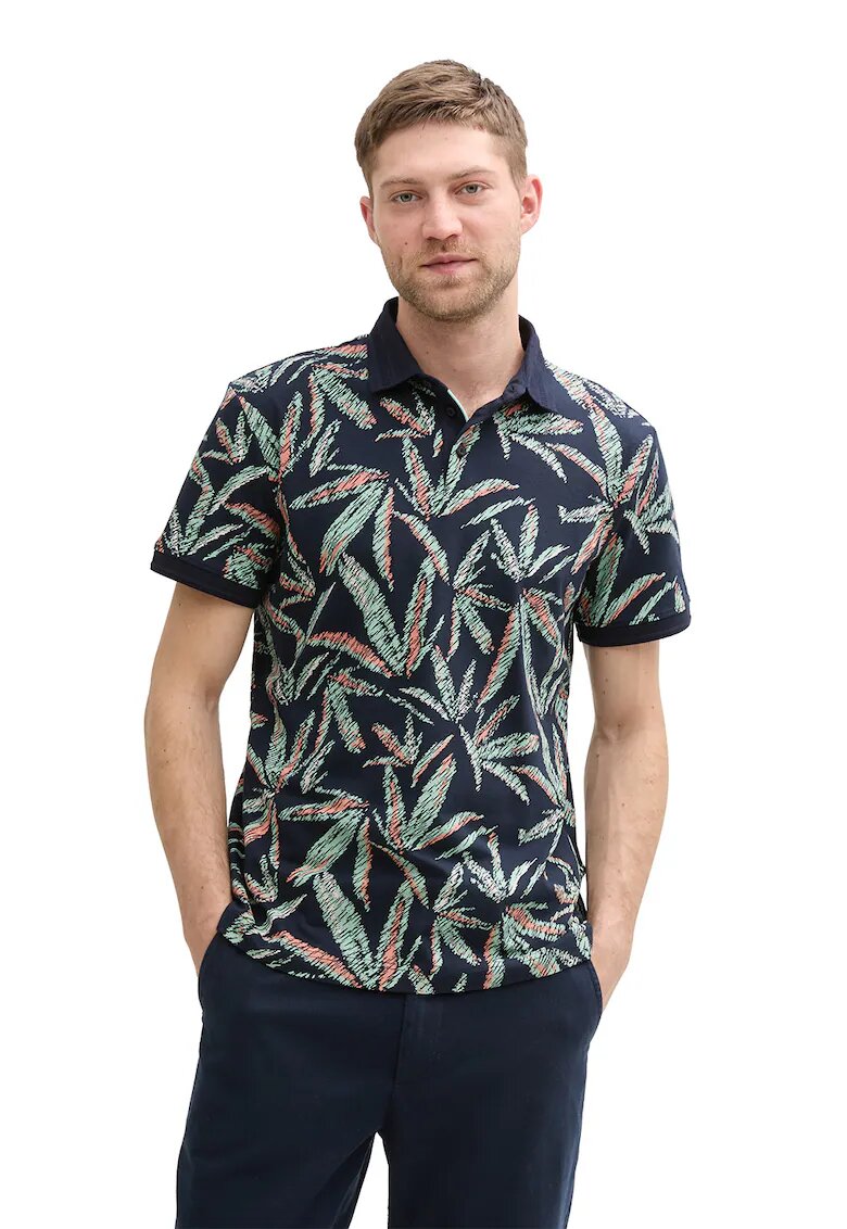Tom Tailor Tricou polo cu croiala regular-fit - Verde/Bleumarin