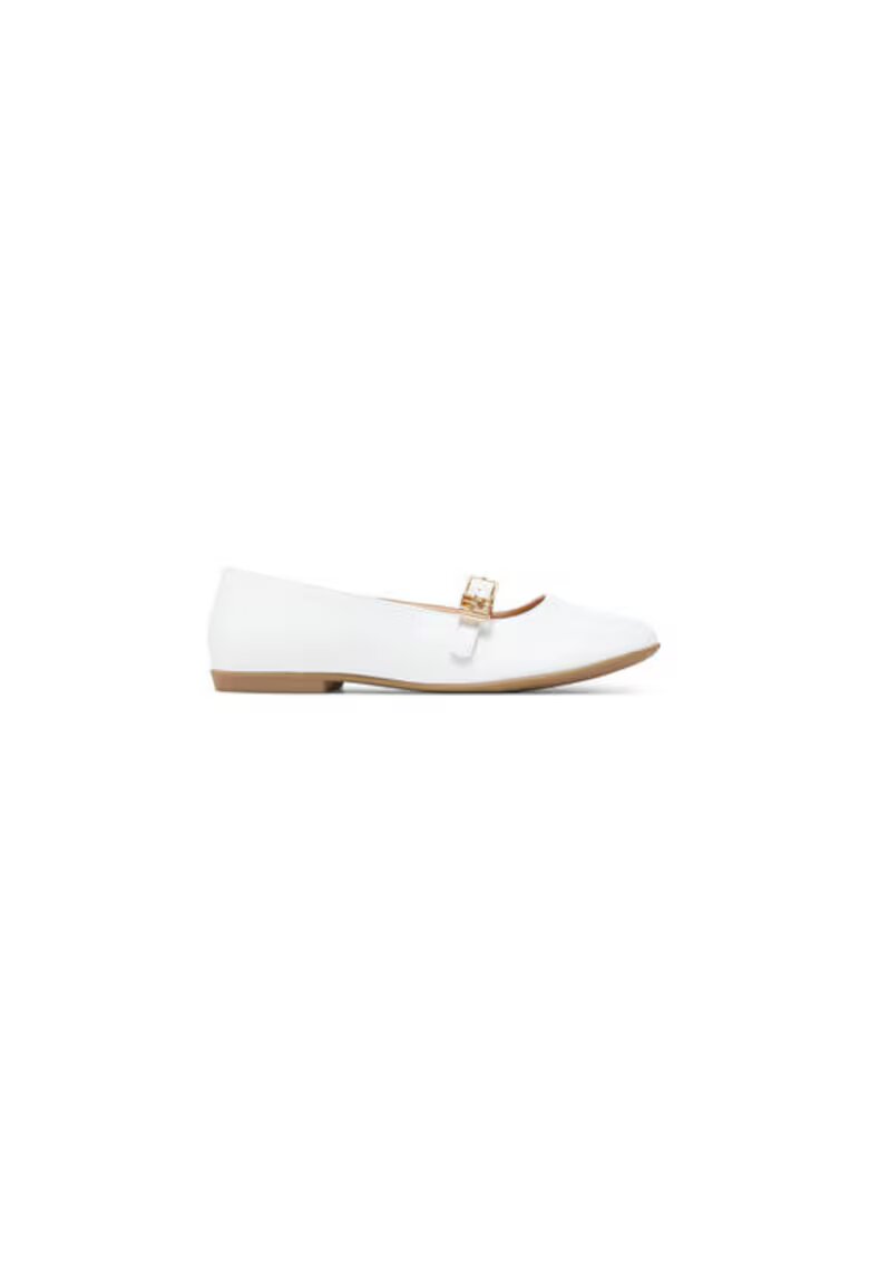 Tommy Hilfiger Balerini pentru fete - piele ecologica - alb