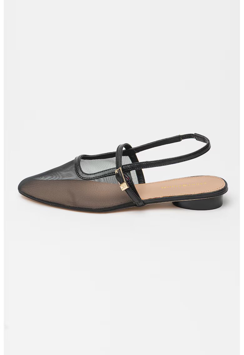 Tommy Hilfiger Balerini slingabck semitransparenti - Negru