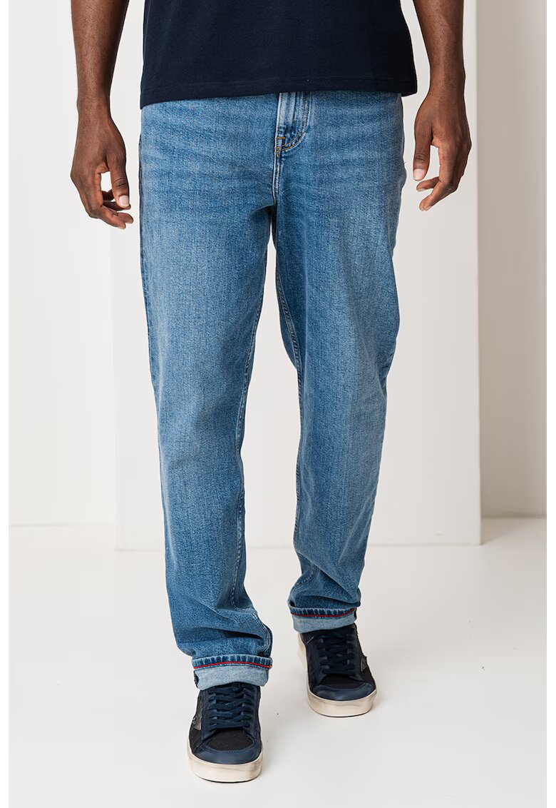 Tommy Hilfiger Blugi conici cu design 5 buzunare - Albastru
