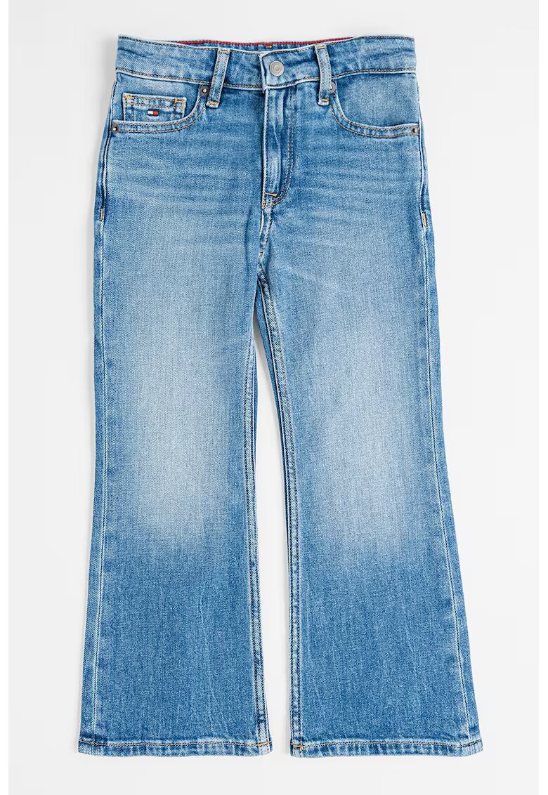 Tommy Hilfiger Blugi cu aspect decolorat si talie ajustabila - Albastru pastel