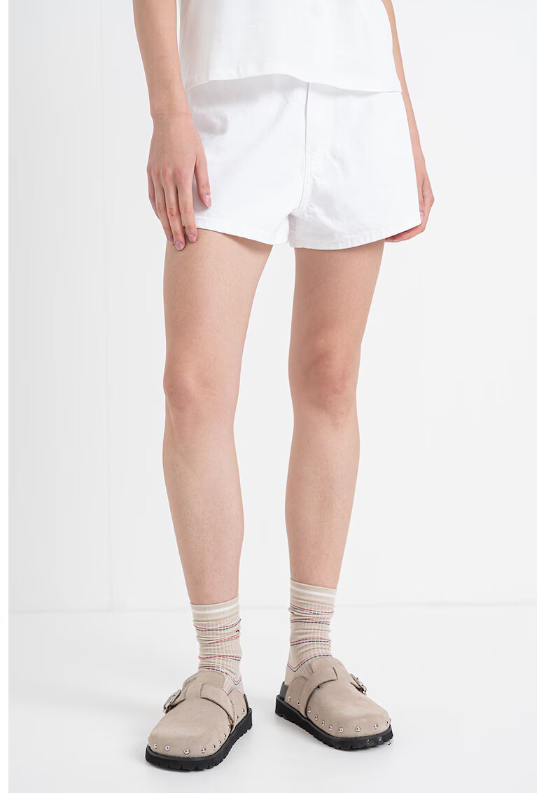 Tommy Hilfiger Blugi scurti cu talie inalta - Alb optic