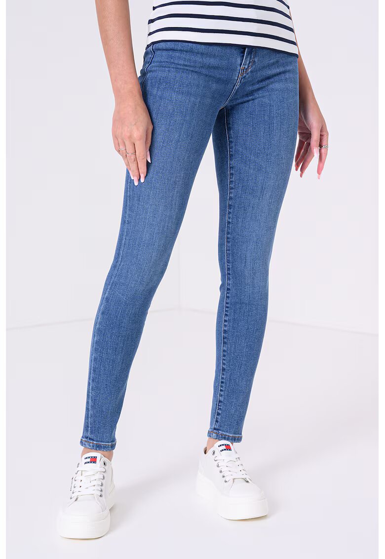 Tommy Hilfiger Blugi skinny cu talie medie Como - Albastru