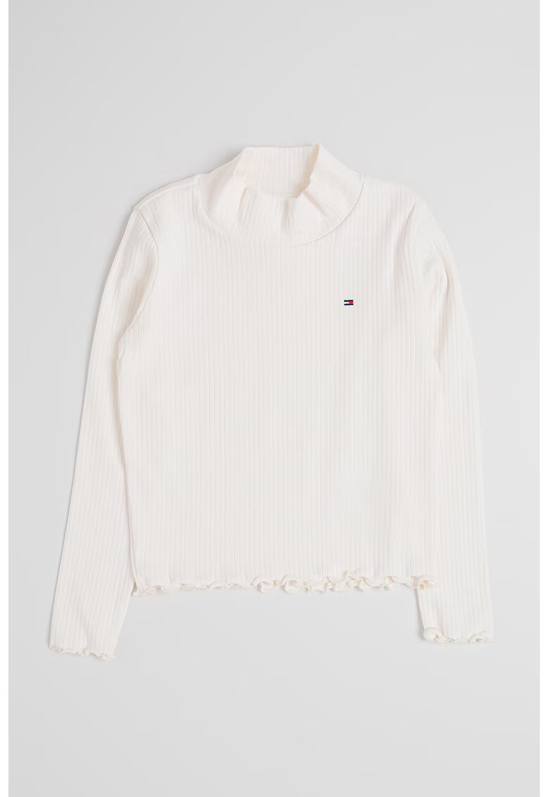 Tommy Hilfiger Bluza cu striatii si guler - Alb murdar