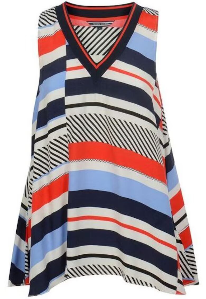 Tommy Hilfiger Bluza de dama - Vascoza - Multicolor - Negru/Portocaliu/Albastru