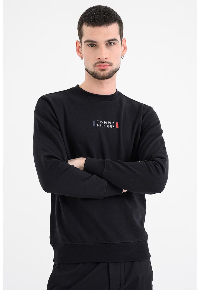 Tommy Hilfiger Bluza de trening cu croiala slim-fit - mansete elastice si terminatie - Negru