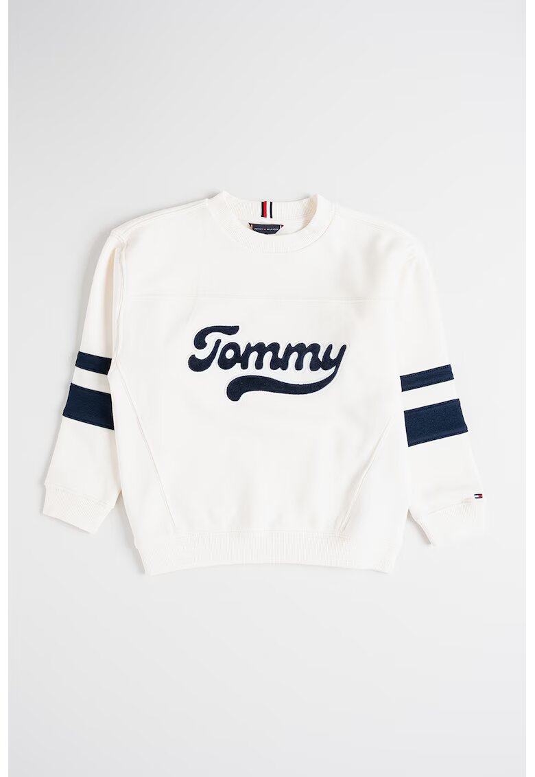 Tommy Hilfiger Bluza de trening cu logo brodat - Alb/Albastru ultramarin