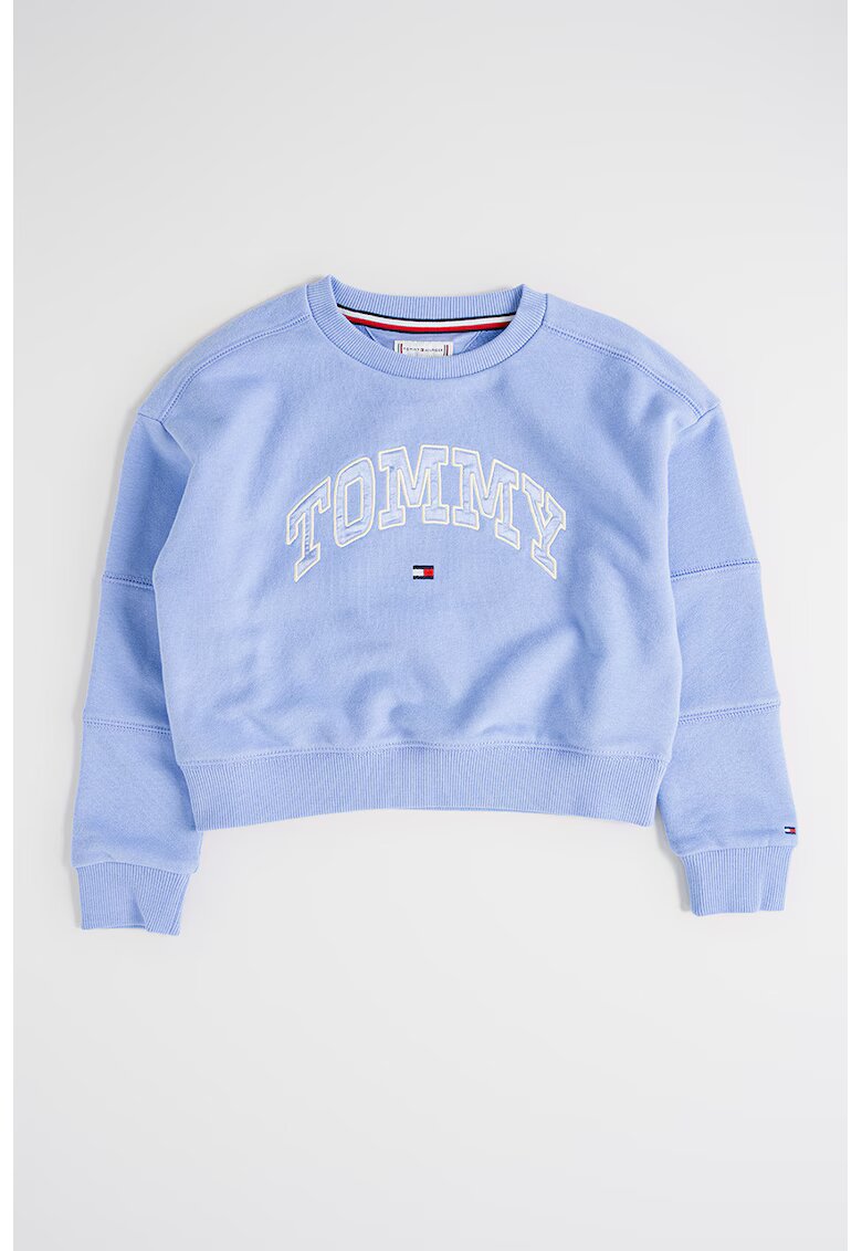 Tommy Hilfiger Bluza de trening cu logo brodat - Albastru lavanda