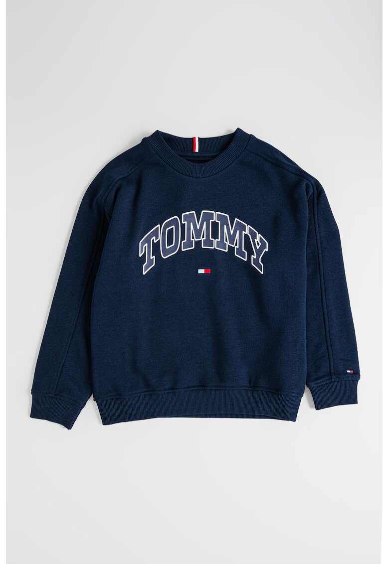 Tommy Hilfiger Bluza de trening cu logo si decolteu la baza gatului - Bleumarin