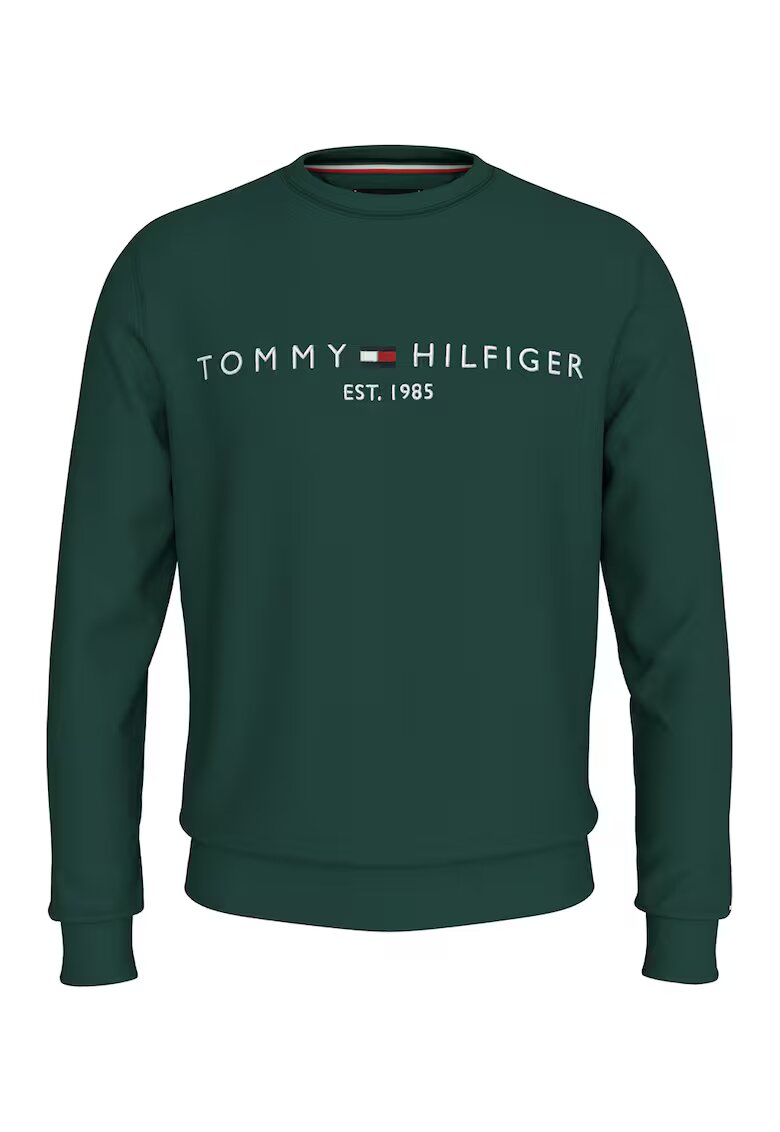 Tommy Hilfiger Bluza de trening din amestec de bumbac organic cu logo - Verde englez