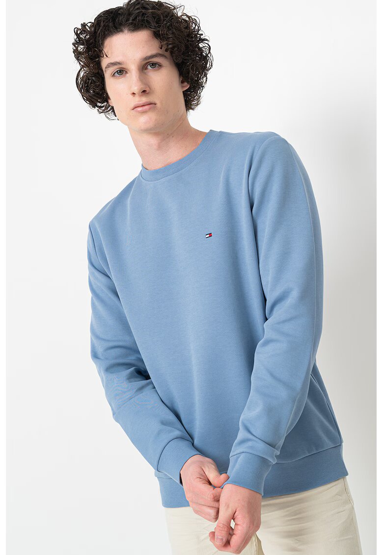 Tommy Hilfiger Bluza de trening uni cu decolteu la baza gatului - Albastru lavanda