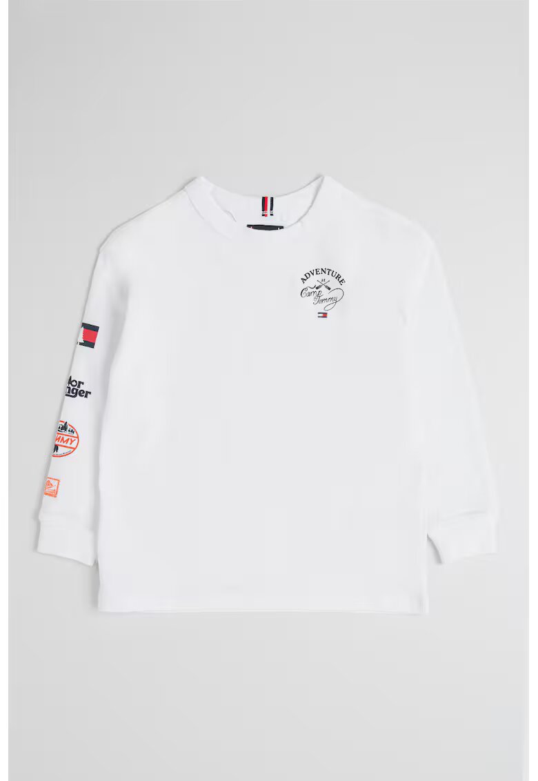 Tommy Hilfiger Bluza din bumbac cu imprimeu logo discret - Alb