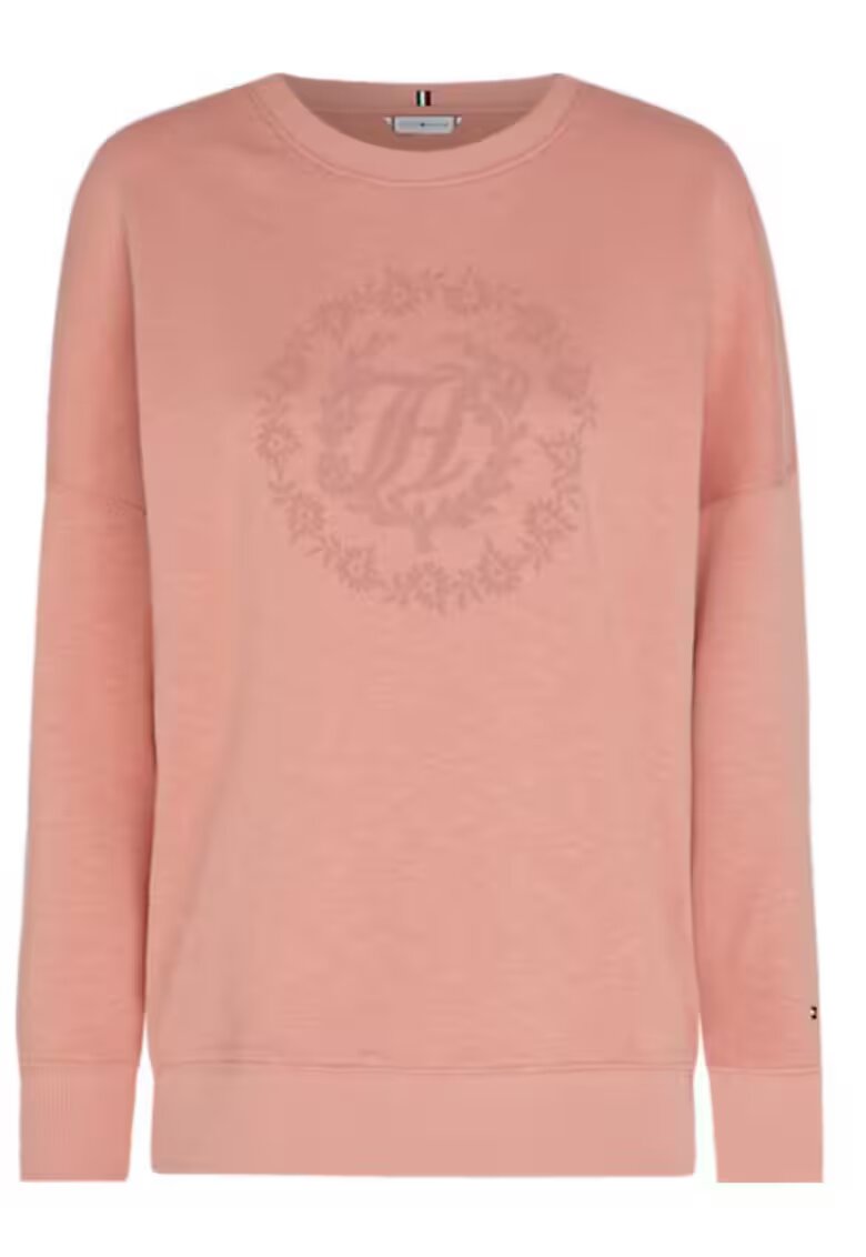 Tommy Hilfiger Bluza oversize pentru femei - Bumbac - Roz pudrat - Roz