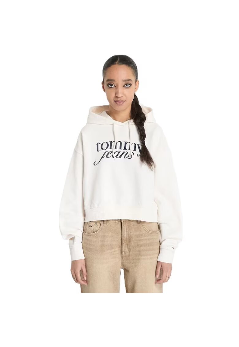 Tommy Hilfiger Bluza pentru Femei - tjw rlx crp script hoodieext - DW0DW20306-YBH - Alb - Alb