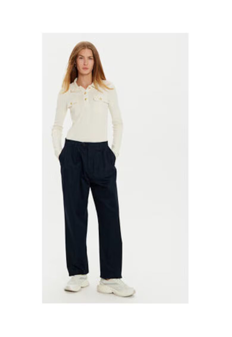 Tommy Hilfiger Bluza polo dama - ecru - 100% bumbac -