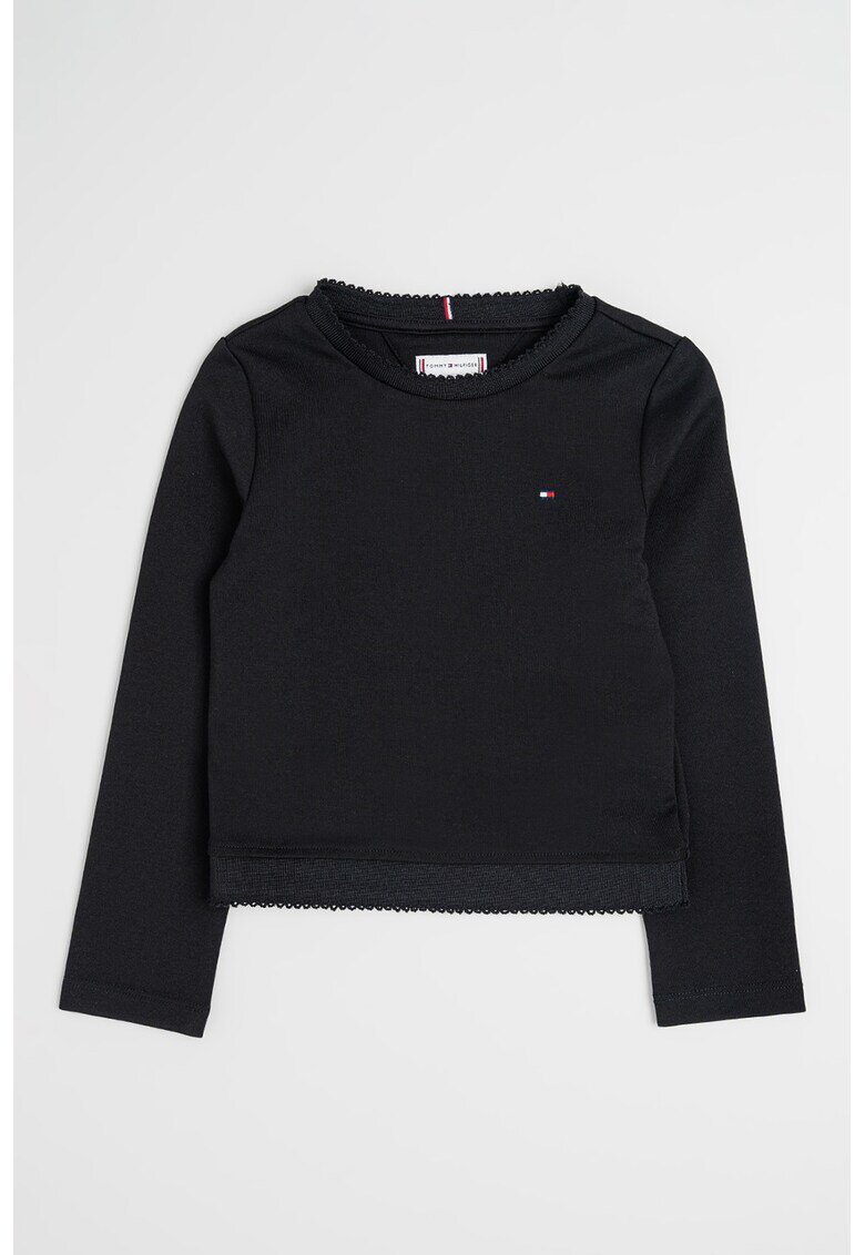 Tommy Hilfiger Bluza regular fit cu logo discret - Negru