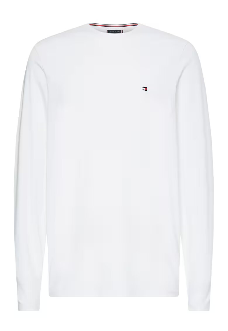 Tommy Hilfiger Bluza slim fit amestec de bumbac organic - Alb