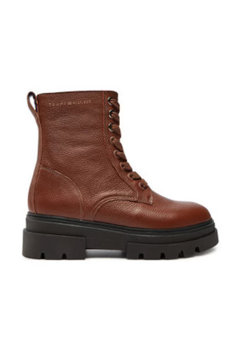Tommy Hilfiger Botine dama - piele naturala - maro