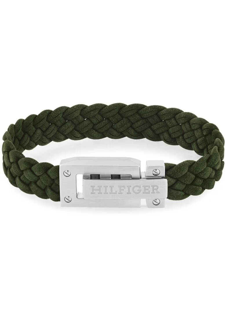 Tommy Hilfiger Bratara Men’s Collection din piele 2790518 - Argintiu - Verde