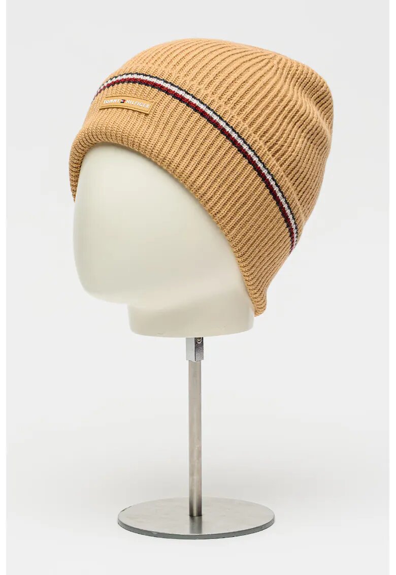 Tommy Hilfiger Caciula din amestec de lana cu aplicatie logo - Bej