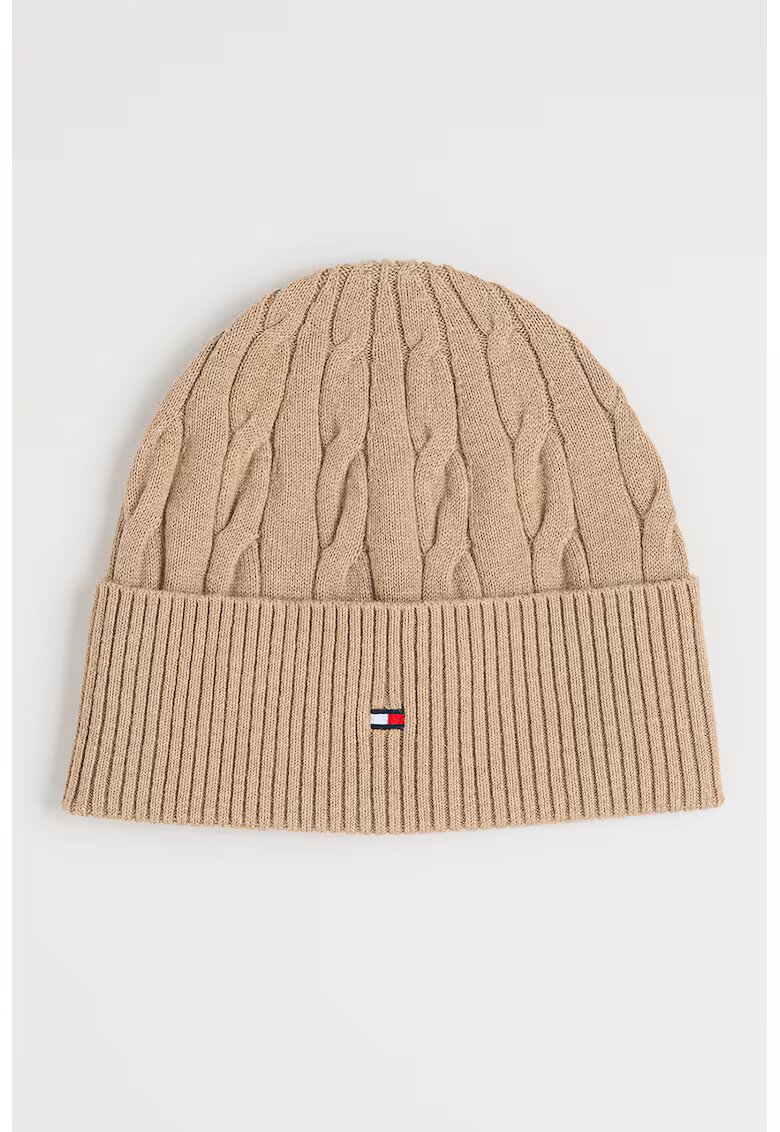 Tommy Hilfiger Caciula din amestec de lana Flag - Kaki