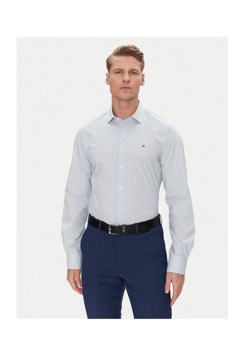 Tommy Hilfiger Camasa Barbati - Albastru deschis - 97% bumbac - 3% elastan