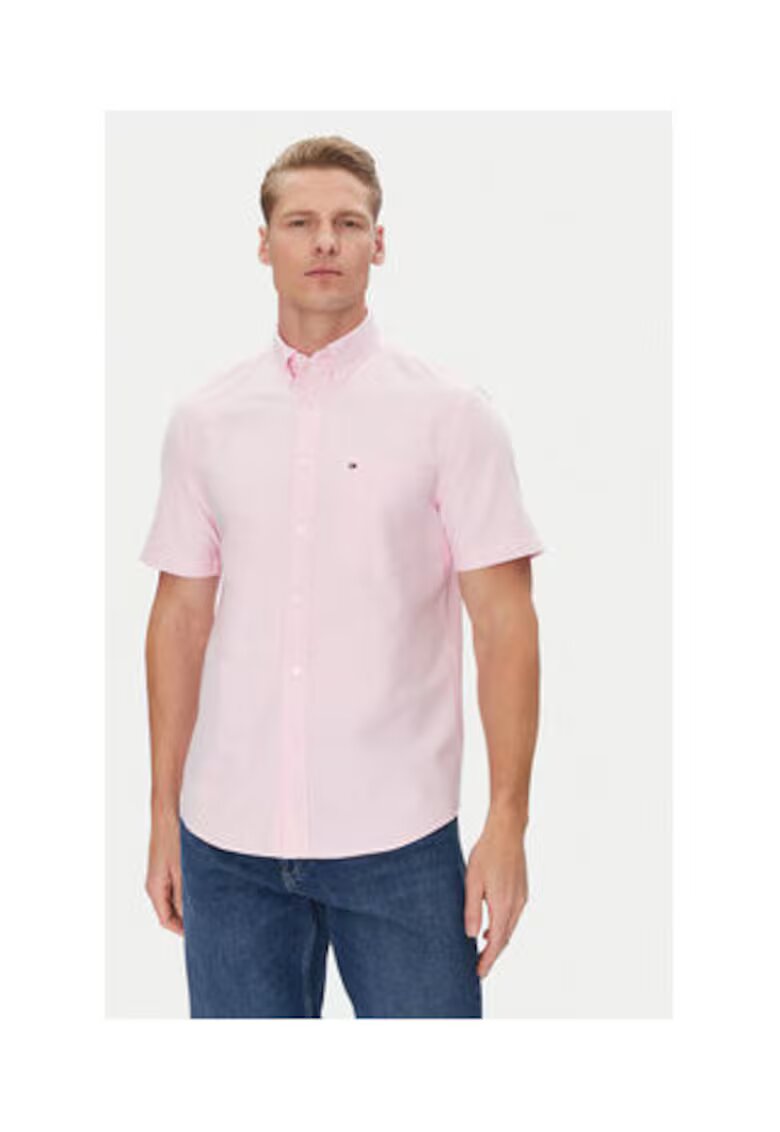 Tommy Hilfiger Camasa Barbati - Roz - 51% bumbac organic - 49% bumbac -