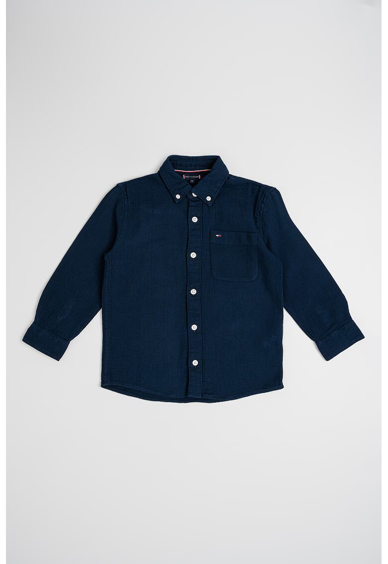Tommy Hilfiger Camasa de bumbac cu guler Oxford - Albastru inchis
