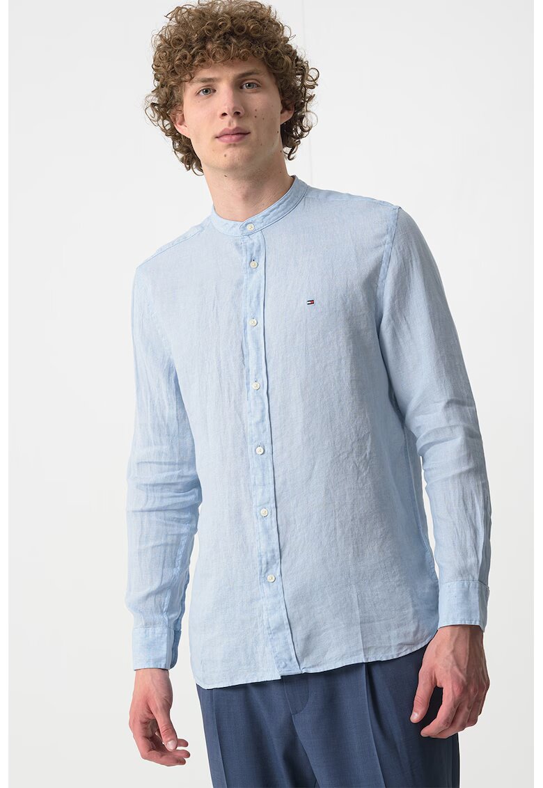 Tommy Hilfiger Camasa de in cu guler Mao - Albastru pastel