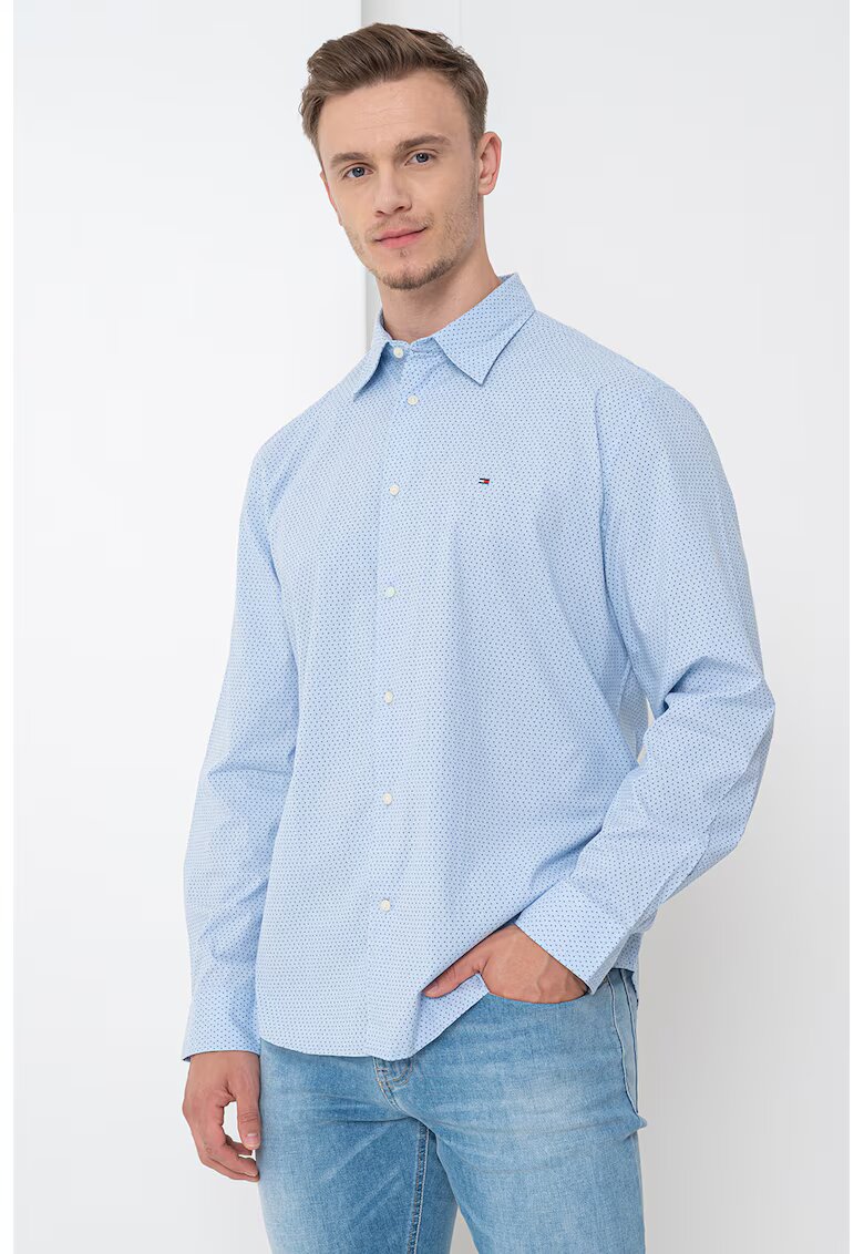 Tommy Hilfiger Camasa regular fit cu model geometric - Albastru lavanda