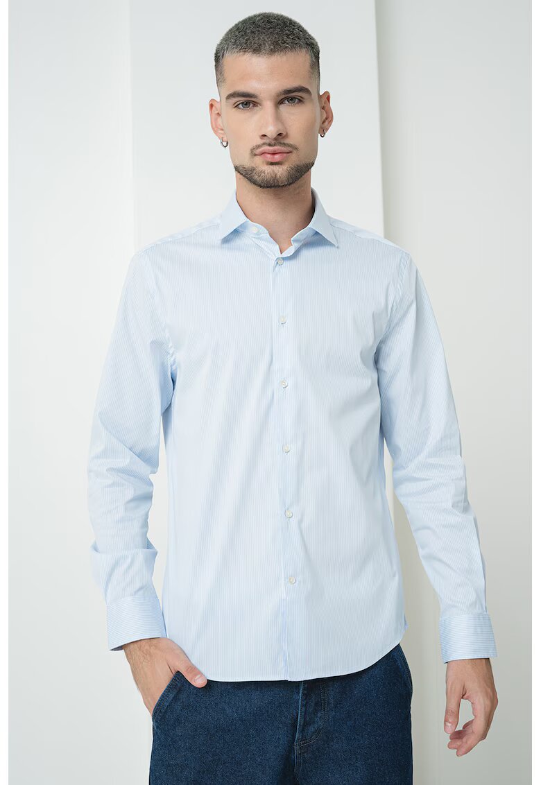 Tommy Hilfiger Camasa slim fit cu guler fixat cu nasturi - Alb/Albastru lavanda