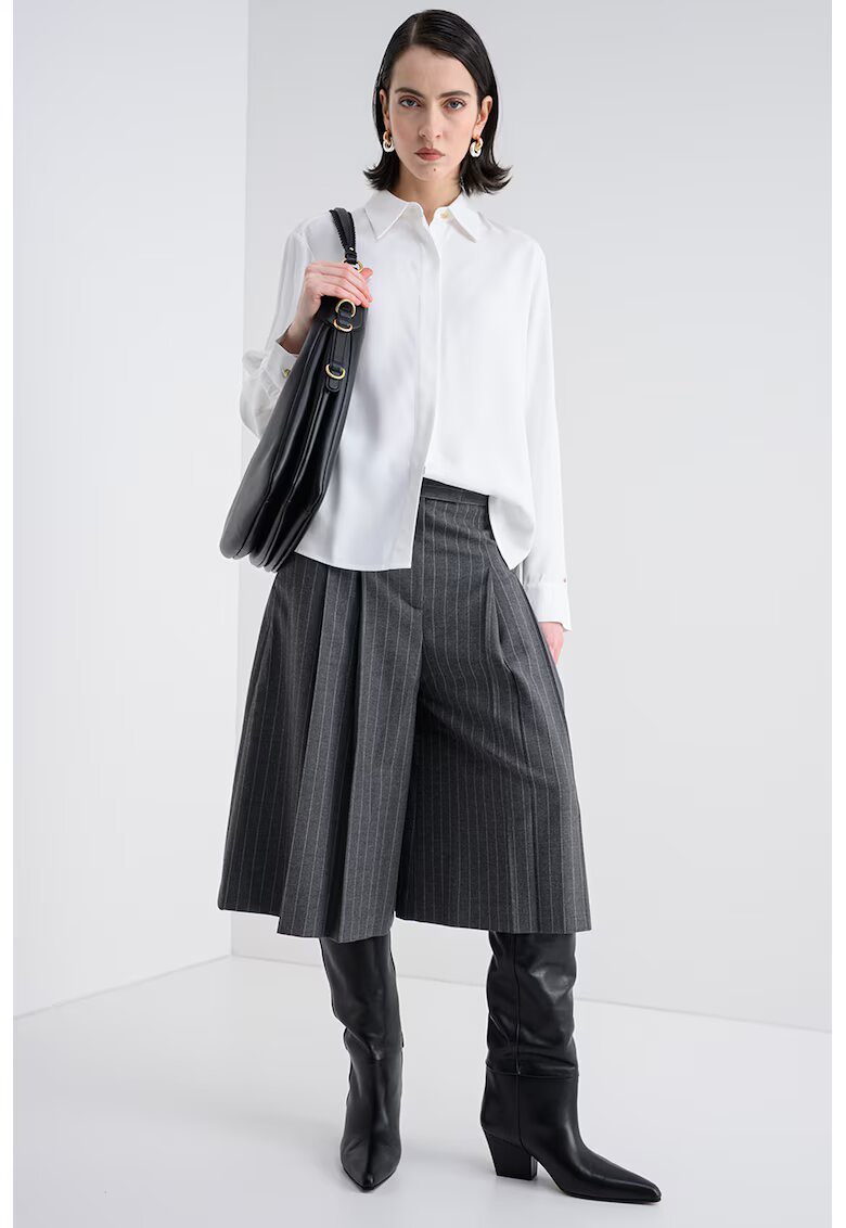Tommy Hilfiger Camasa uni cu guler fixat cu nasturi - Alb optic