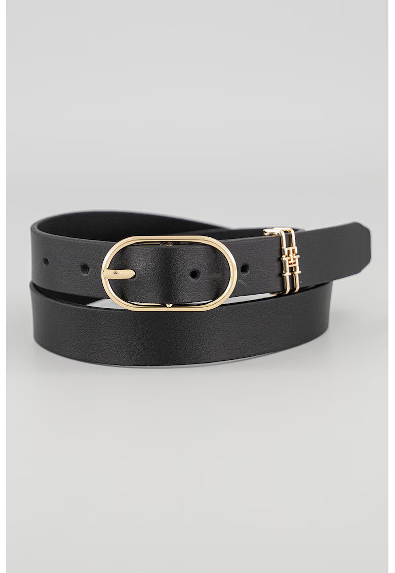 Tommy Hilfiger Curea de piele cu catarama metalica - Negru
