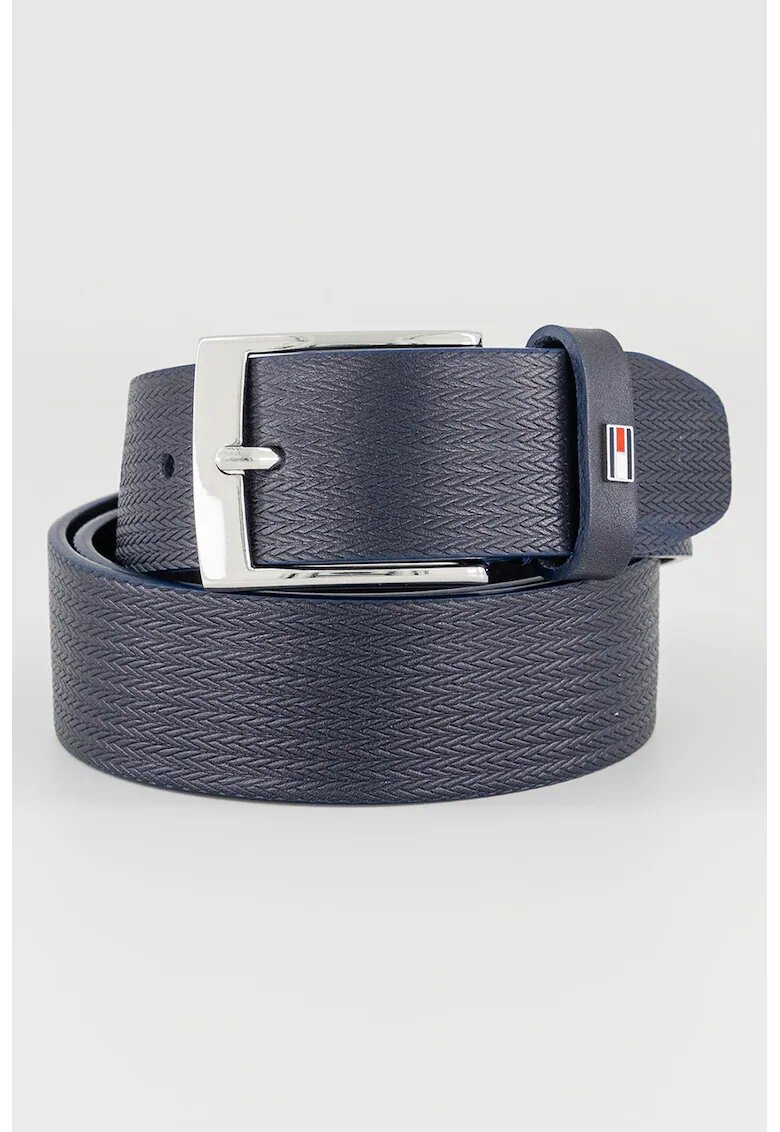 Tommy Hilfiger Curea de piele cu model herringbone Adan - Bleumarin