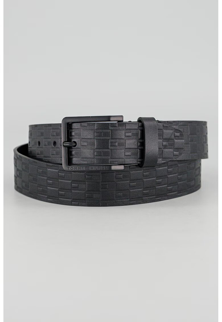 Tommy Hilfiger Curea din piele cu model monograma Flag - Negru