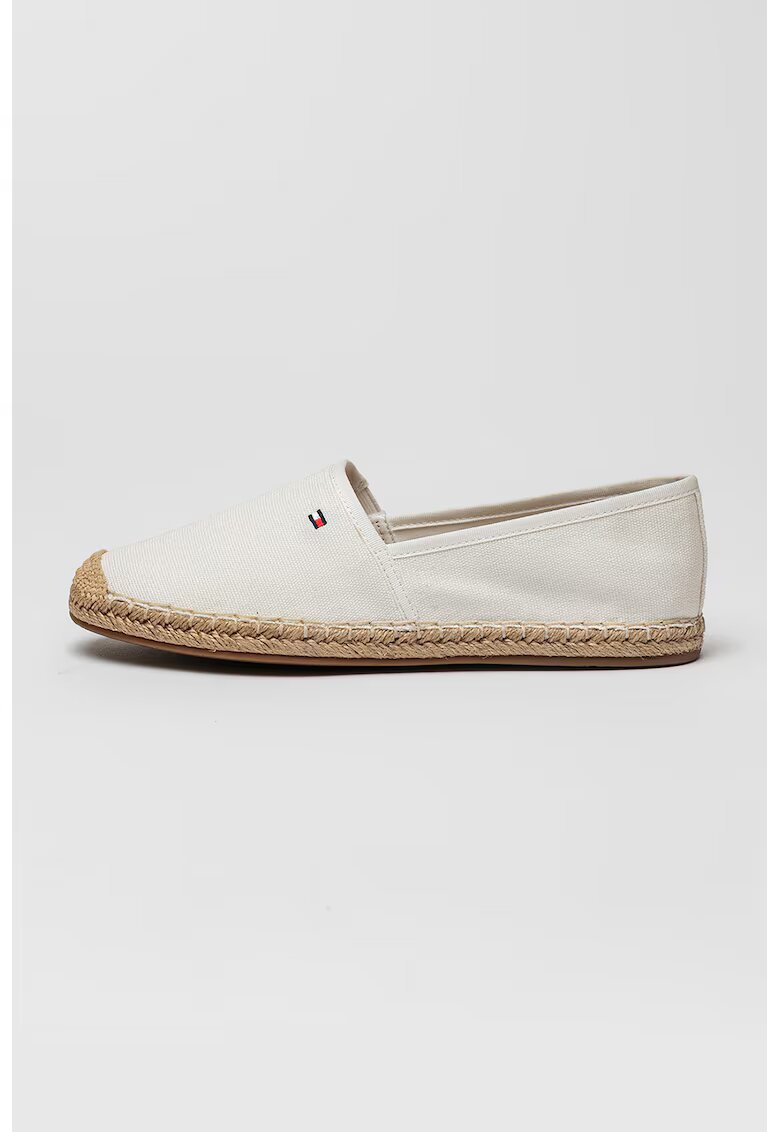 Tommy Hilfiger Espadrile cu detaliu logo - Alb murdar