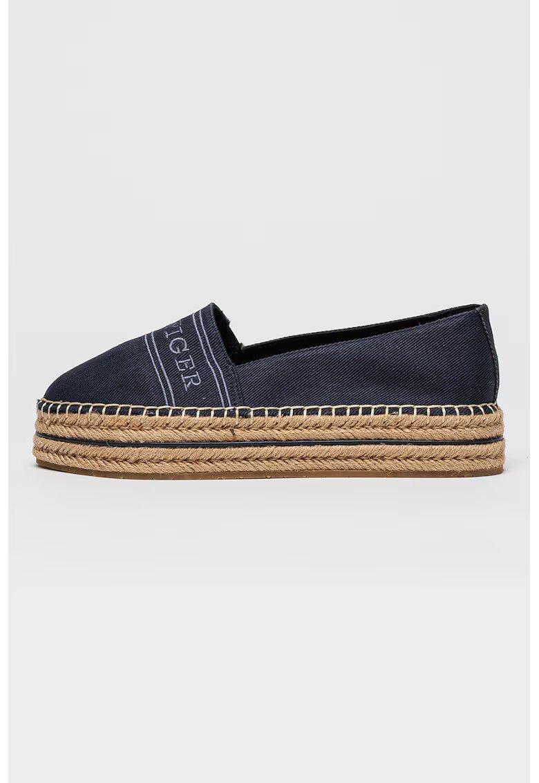 Tommy Hilfiger Espadrile din denim cu talpa flatform - Bleumarin