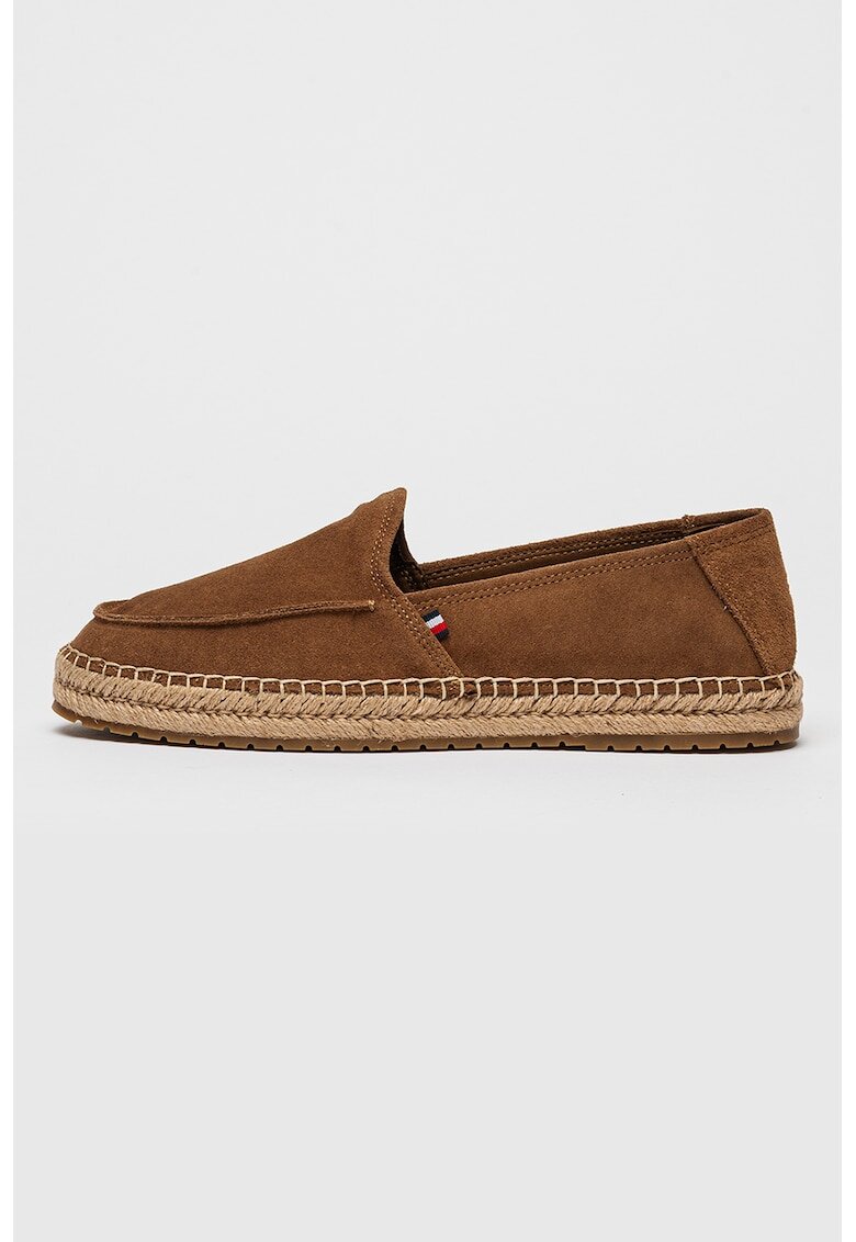 Tommy Hilfiger Espadrile din piele intoarsa cu model uni - Maro